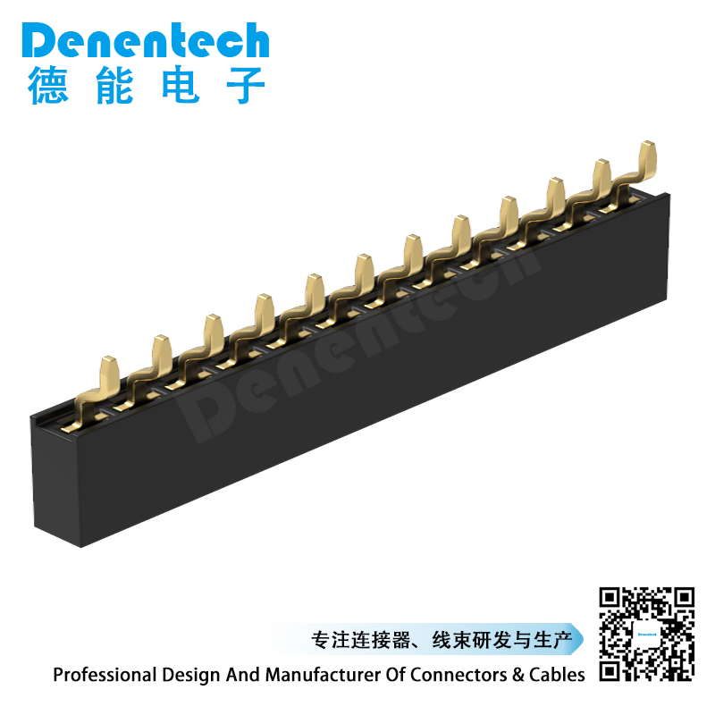 Denentech best selling 2.54MM female header H5.7MM single row right angle SMT female header connector 